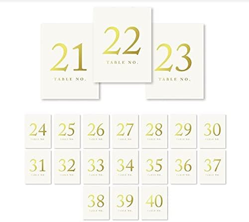 ANDAZ Press Stone brojevi 1-20, zlatni sjajni print, 4x6-inčni jednostrani znak kartona, crni, 1 set