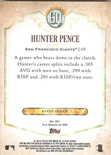 2018 topps Gypsy Queen 251 Hunter Pence San Francisco Giants Baseball Card - Gotbasebalcards