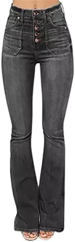 Pantalone za žene za žene Jean elastične struke ispravljene pantalone strije Slim Fit Bootcut đa Žene Skinke