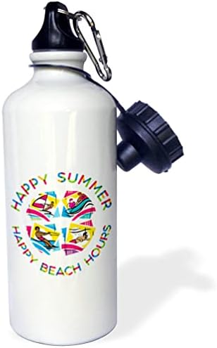 3Droza Happy Ljeto, sretan sati plaže šareni ljetni vodeni sportovi. - boce za vodu