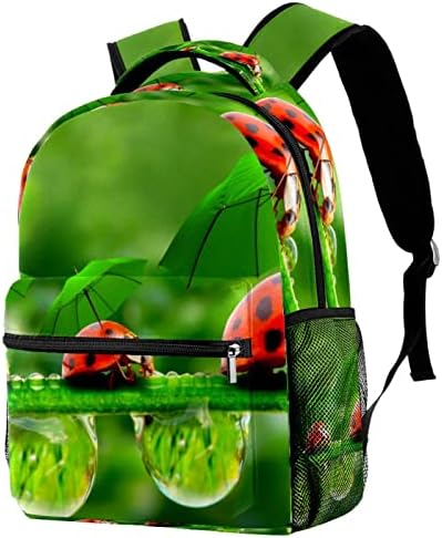 Ladybugs sa zelenim sunčanim ruksacima dječake Djevojke školske torbe za školske knjige Pješački pješački