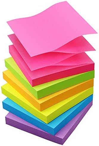 Sticky Notes 3x3 iskačući samoljepljivi jastučići za bilješke sa 6 svijetlih boja, laki za postavljanje