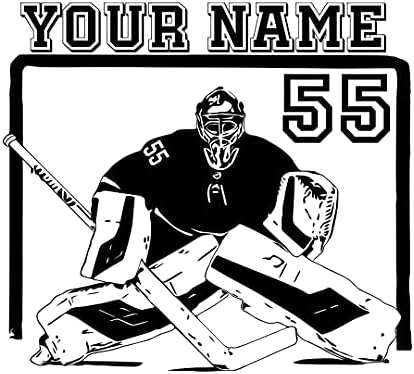 Bestdecor4you Golman Hockey Player Personalizirani zidni naljepnica - Odaberite svoje ime i broj prilagođeni