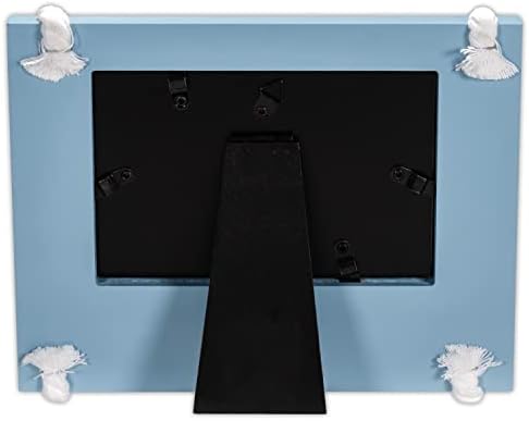 Malden International Dizajn 4x6 Obiteljski primorski konop, plavi MDF drveni okvir Podigni bijeli otvor