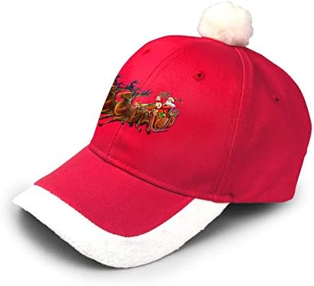 KKMKSHHG Sretan Božić šešir Unisex za odrasle Vintage Podesiva Santa bejzbol kapa crveno / bijelo
