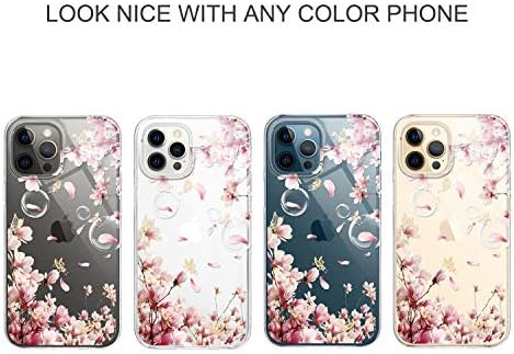 Rxkeji Clear Case kompatibilan sa iPhoneom 12 pro max simpatične djevojke cvjetni dizajn TPU mekani tanak