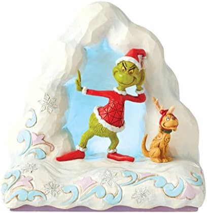 Enesco Jim Shore dr. Seuss Grinch i Max na Snow Mound Lit Figurini, 6 inčni, višebojni