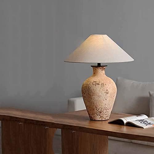 Issptyb Spavaća keramička stolna svjetiljka 28.3 'rustikalna stolna lampa za stolu koji se šalje pješčana