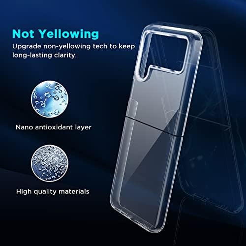 MAKAVO za Samsung Galaxy Z Flip 4 Case Clear, Crystal fleksibilan Branik & Hard Back, Flip4 5G tanak Shockproof