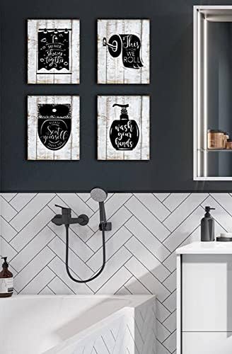 ZEGDANNIANSKI ZBILOVI ZA kupaonicu Nostalgia smiješna kupaonica tipografija zidni dekor otisci vintage daske