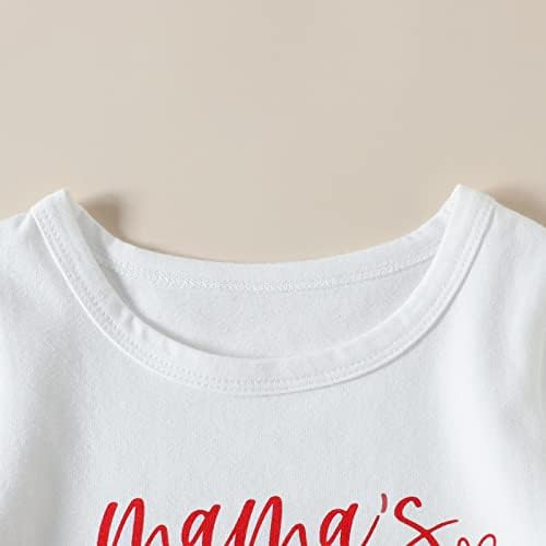 Srtumey dečji devojčice Valentinovo, pismo kratkih rukava otisci majice vrhovi zvona za hlače za djecu dječja