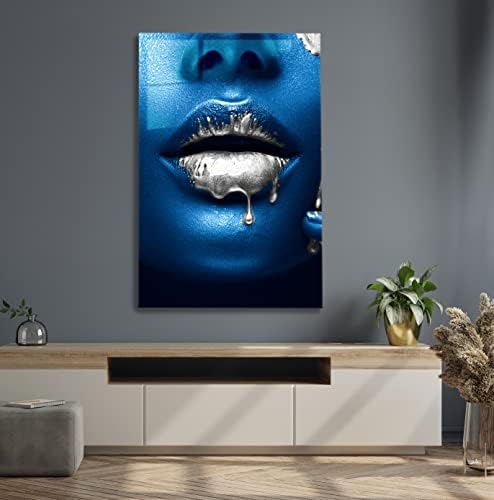 Cryptonit akrilni stakleni okvir moderne zidne umjetničke usne - serija Face - akril zidna umjetnost - slika