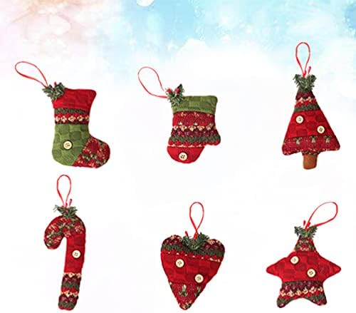Happyyami čarape za punjenje 6pcs božićno ukrašavanje stabla set Božićno drvce Baubles ukrasi sa zvjezdanim
