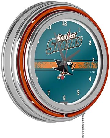 Zaštitni znak Global NHL Chrome Neonski sat sa dvostrukom prečkom-San Jose Sharks