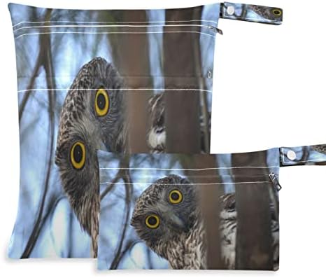 Djyqbfa ptice Owl podružnice mokre suhe torbe 2pcs vodootporna mokra torba za višestruku kostim za plivanje