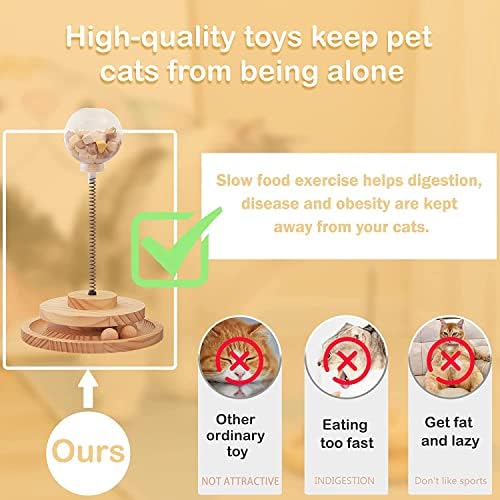 Koorabbee interaktivna igračka za mačke, staza za igračke za mačke sa oprugama, sporo hranilica za poslastice