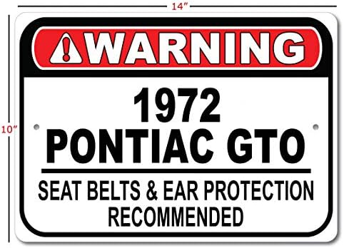 1972 72 Pontiac GTO sigurnosni pojas Preporučuje se brz automobil, metalni garažni znak, zidni dekor, GM