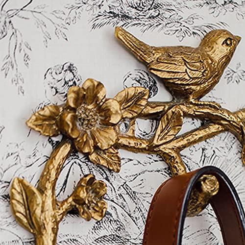 Boomlatu Vintage Bird na grani s cvijećem i ostavlja ukrasne zidne sječe za sjedalo, legure zidni nosač