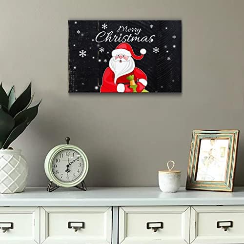 Porodični znak Zimskog prazničnog ljubimca personalizirano poljoprivredni dekor 8x12in Sretan Božić Santa