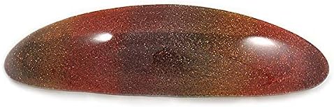 Avalaya smeđa / narandžasta / žuta sjajna akrilna ovalna bareta / kopča za kosu u srebrnoj tonu - 90mm dugačak