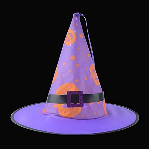 1/5 kom Halloween Dekoracije sjajna vještica šešir, Halloween LED osvijetljeni vještica šeširi na otvorenom