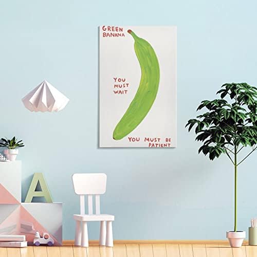 Voćni umjetnički poster David Shrigley Green Banana Zidne slike Zidne umjetničke slike Platno zidni dekor