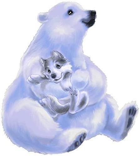 Polarni medvjed sa Vučjim zidnim izrezom naljepnice 44.5 & 34; x48& 34;