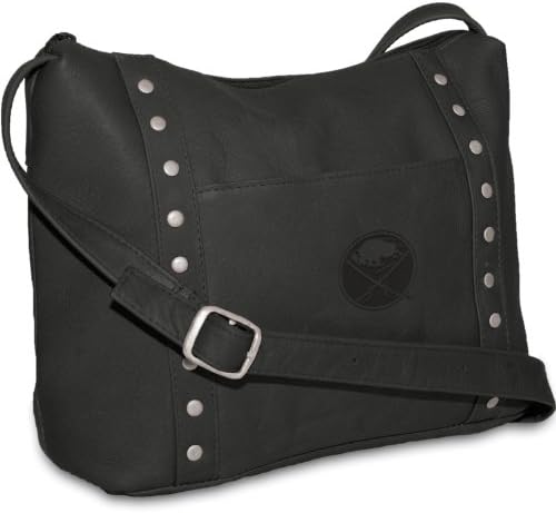 NHL crna kožna ženska torbica sa patentnim zatvaračem