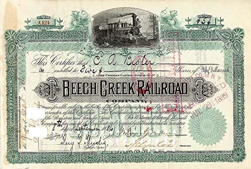Beech Creek Railroad Co. - Certifikat Zaliha