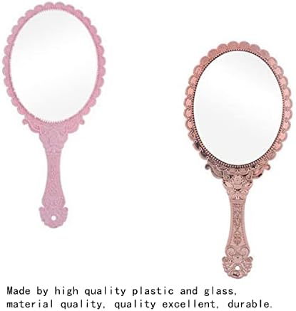 Aisibo malo ručno ogledalo, 2pcs Vintage ručno ogledalo, ovalno dekorativno ručno ogledalo za salonske brijačnice
