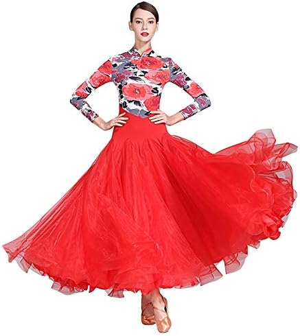 Yumeiren Visoko vrat plesna haljina modernog plesa flamenco valcer haljina Standardna praksa Nošenje konkurencije