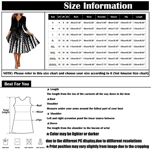 Zefotim haljine za žene 2023 3/4 rukava cvjetna ljetna casual boho labava fit midi haljina