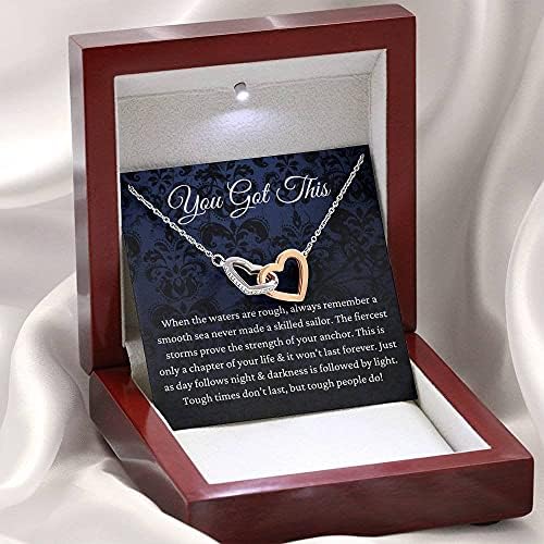 Nakit za poruke, ručno izrađena ogrlica - personalizirani poklon za zaključavanje srca, poklon za oporavak
