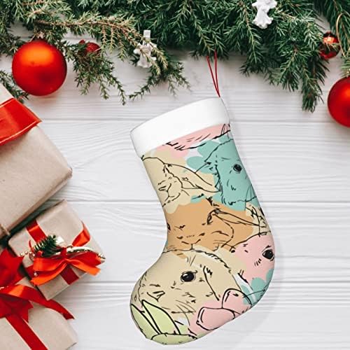 Austenstern božićne čarape zec zec slatki dvostruki kamin sa dvostrukim kamencima viseći čarape