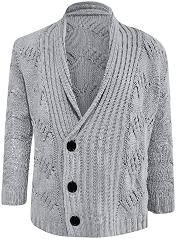 Luvlc jakne za muškarce džemper, modni casual v izrez pletene kardigan džemperi sa tipkama, slim fit pad