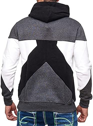 Xzhdd muške novitete boje blok pulover fleece hoodie dugih rukava ležerna slim fit duks s kapuljačom s džepom