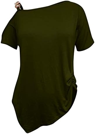 Ženski vrhovi seksi s ramenom od pune bluze Ljetni kratki rukav elegantni casual labavi fit košulja TOP