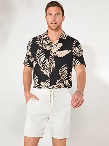 NIBHZ Dvije komadne odjeće za muškarce Muškarci Tropical Print majica i šarke za struk