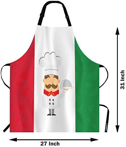 Čuder crtić chef pregača, slatki kuhar preko Italije zastava za zastavu pregača s podesivim vratom za muškarce,
