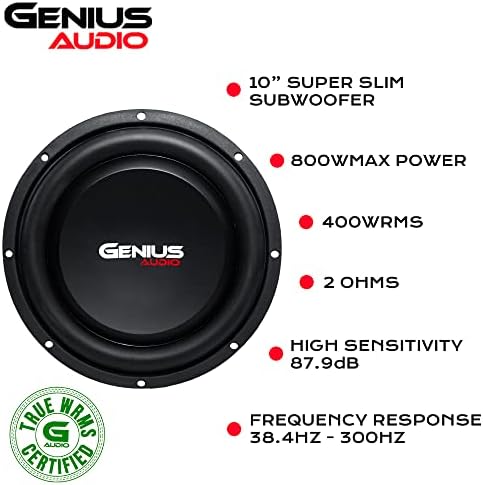 Genius Audio N1-SL10D2 10 400 WS RMS - 800 WATTS MAX PRO audio plitki subwoofer zvučnik čelična košarica