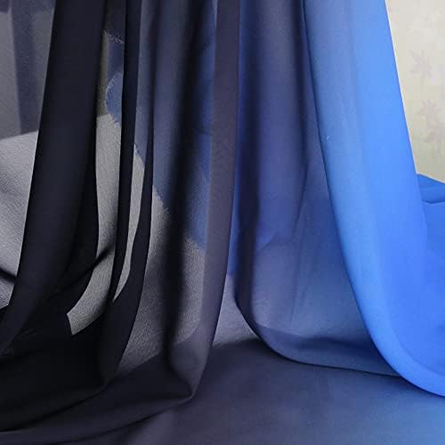 Ho3mcraf 100D Gradijentna tkanina Kraljevsko plava crna Ombre šifon materijal
