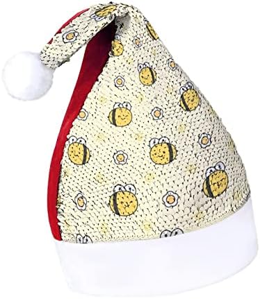 Slatka pčela i cvijet šljokice Božić kape Santa Božić šešir za odrasle Sretan Božić Party kostim Bennie
