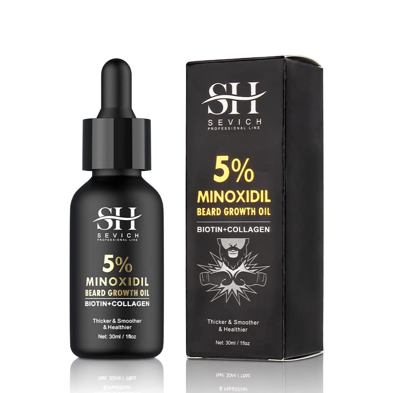 SEVICH 5% minoksidil ulje za rast brade sa biotinom&kolagen za muškarce rast brade, ulje za bradu, tretman