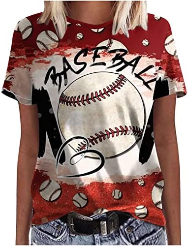 Ženske majice s kratkim rukavima Baseball mama Leopard Print Tops Ljeto smiješno grafičko blube Casual kratkih rukava