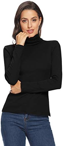 Gubuyi ženske turtleneck dugih rukava Termalne majice rastegnute pulover pamučne vrhove pamuka