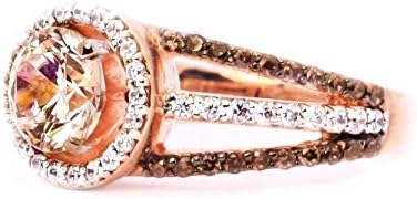 Modni nakit 18k ružičasto zlato punjeni bijeli Topaz prsten za vjenčanje veličine 6-10