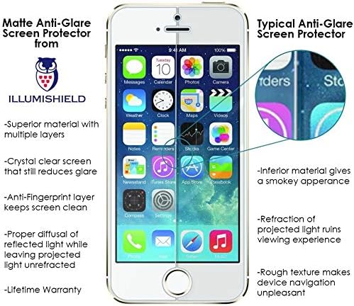 iLLumiShield mat zaštitnik ekrana kompatibilan sa Apple iPhone 6S Plus 5,5 inčni štit protiv odsjaja protiv