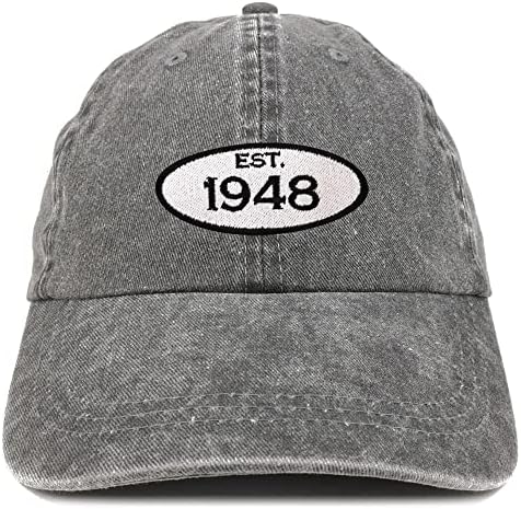 Trendy Odjeća za odjeću osnovana 1948. vezeni 75. rođendanski poklon pigment obojen pamučni kapa