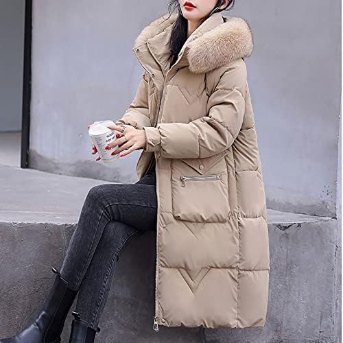 IQKA kratka jakna dugi pamučni kaput žene pamučna jakna sa kapuljačom od vune topla pamučna jakna
