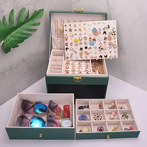 GYJOYERO kutija za nakit ženske djevojke naušnice držač ogrlica kuke PVC kožni nakit Organizator prstenovi
